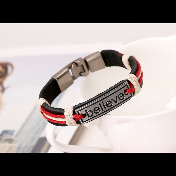 2 Leather Inspirational Bracelet men,women luxury - Picture 3 of 6